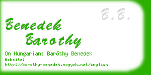 benedek barothy business card